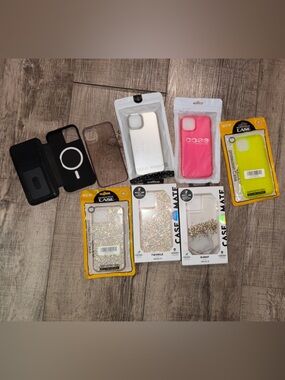 iPhone 13 Assorted Phone Cases Pack - Pink, Black, White, Clear, Glitter, Yellow